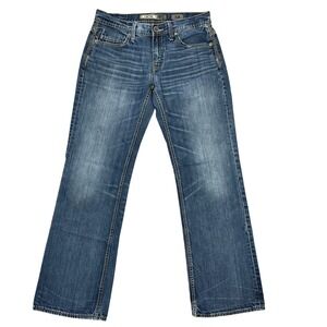 BKE Carter Straight Jeans 32R Thick Stitch Western Rodeo Y2K Streetwear Denim